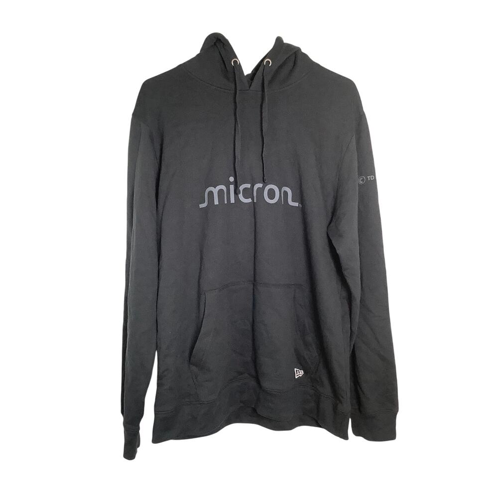New Era Men's Large Black Micron Pullover Hoodie Sweatshirt Streetwear HR12-3